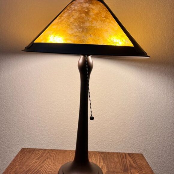 Empire Mica Lamp- Warm Amber Glow - Picture 2 of 6